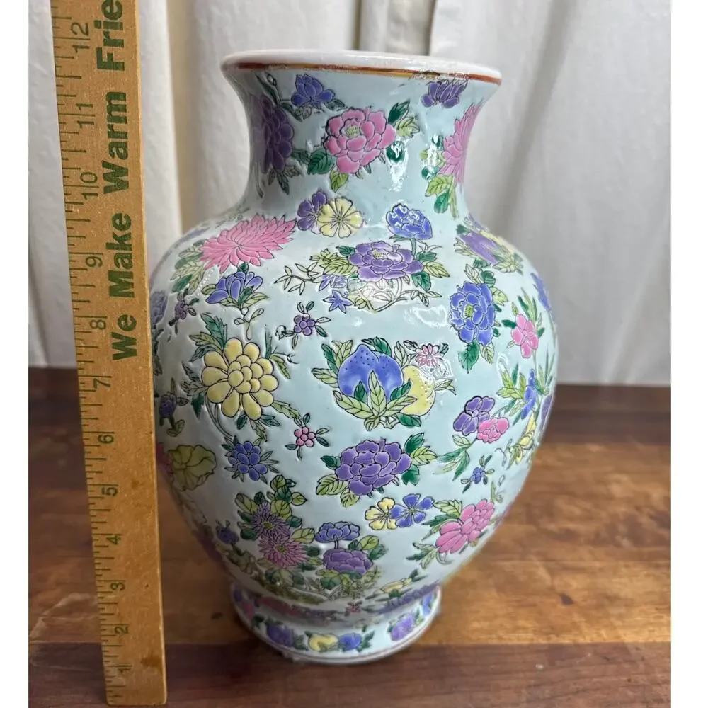 Chinese Porcelain Large Vase Thousand Flowers Famille Rose Collectible Décor 12